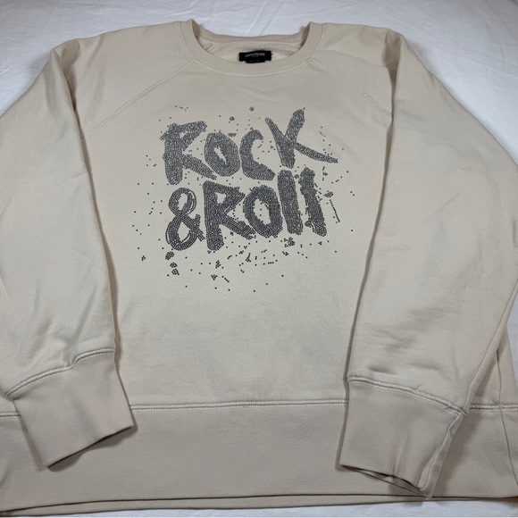 Zadig & Voltaire Cream Rock & Roll Sparkle Sweatshirt Size L - Picture 1 of 7